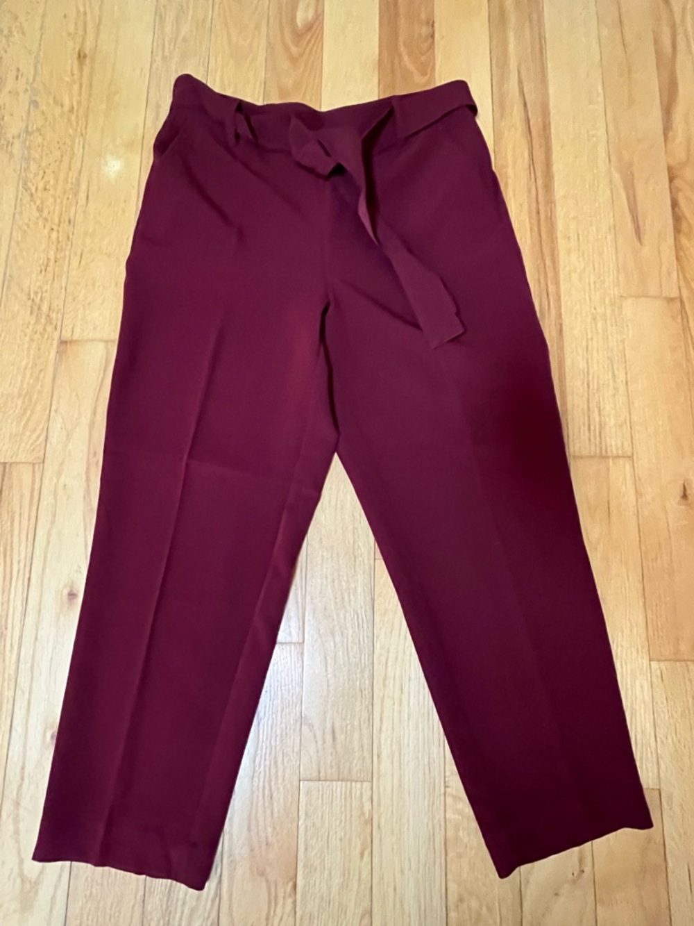 LOFT Women’s Tie-Waist Burgundy Pants